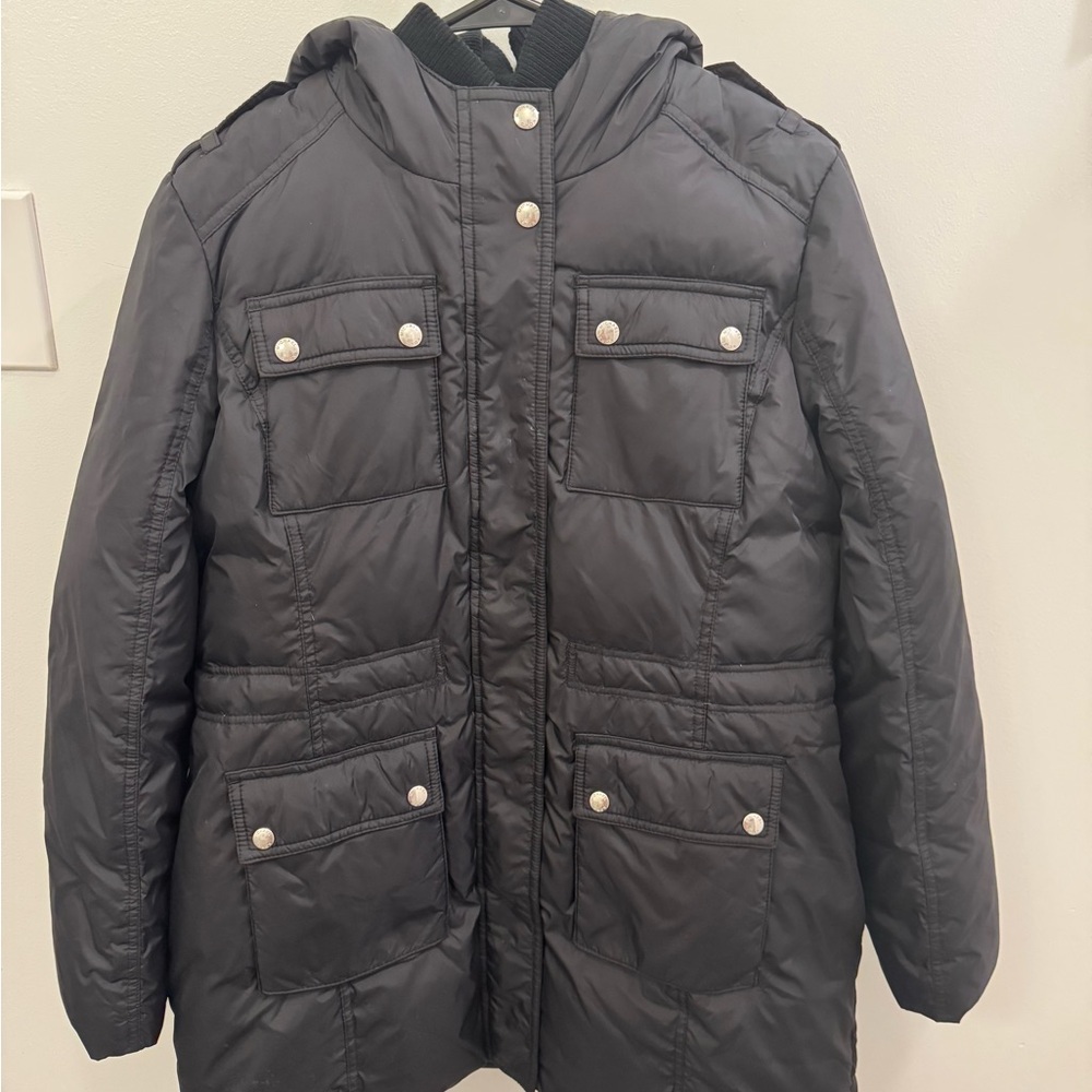 Michael Kors Black Hooded Puffer Down with waterfowl feathers filler Coat